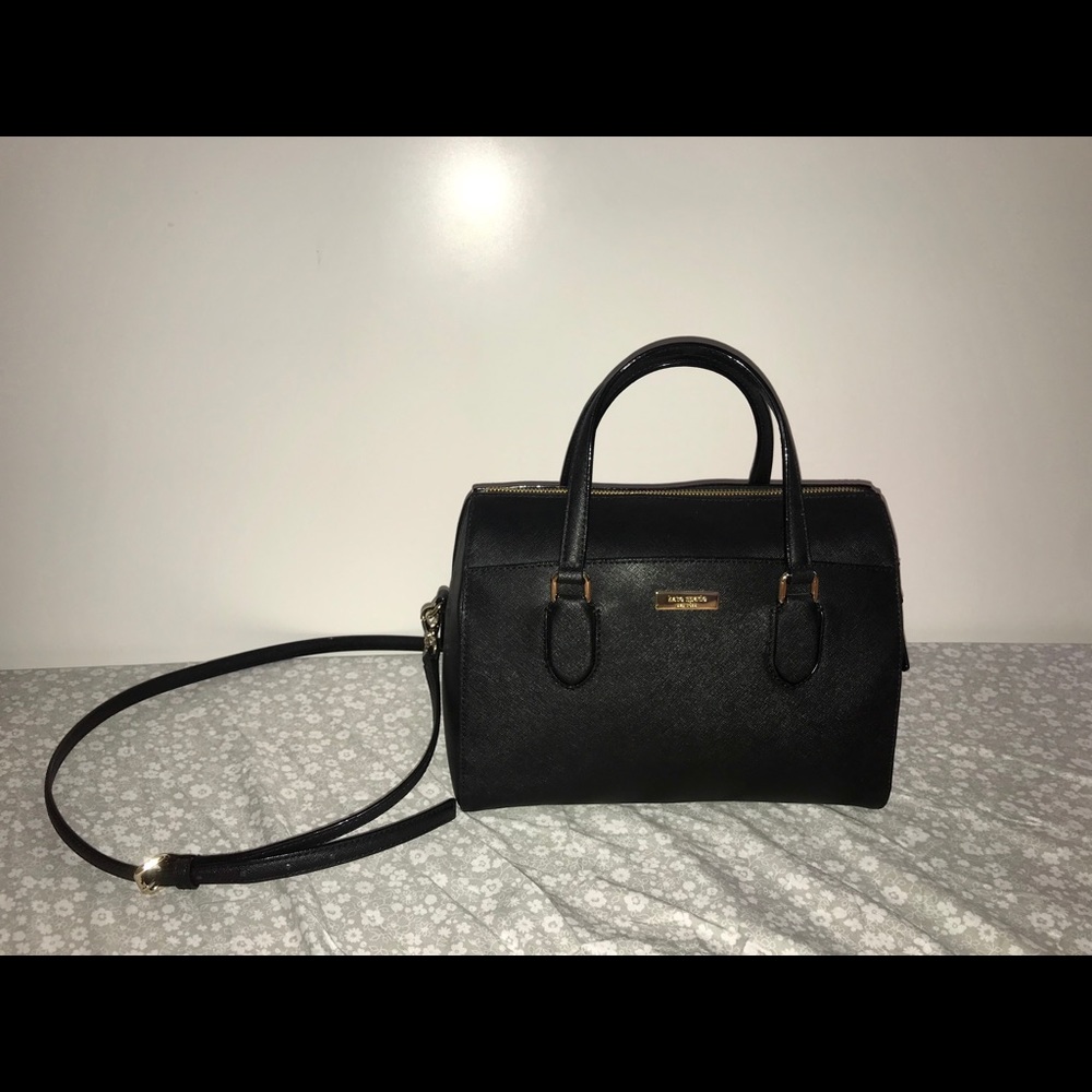 Kate Spade black leather shoulder crossbody bag